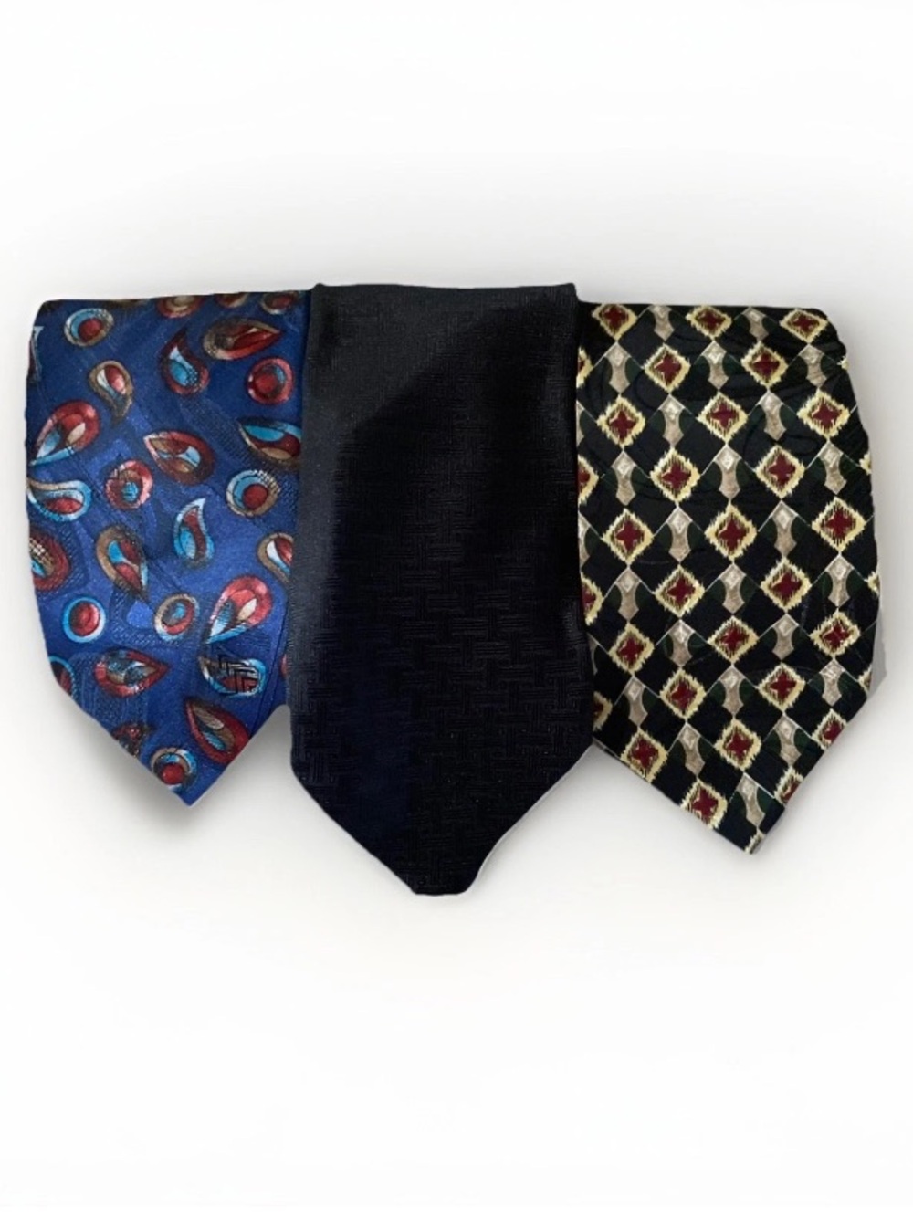 Towncraft Men's Clip On Polyester Necktie Set of 3